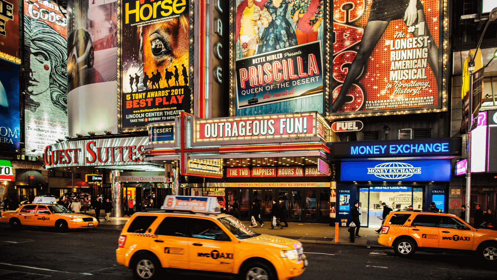 Billboards på Broadway i New York.